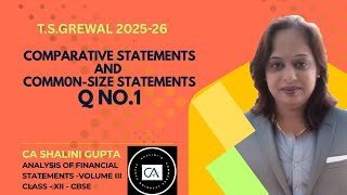 Comparative and Common Size  | Q1 | Class 12 Accounts | Chapter 3 | TS Grewal Solutions | CBSE 2026