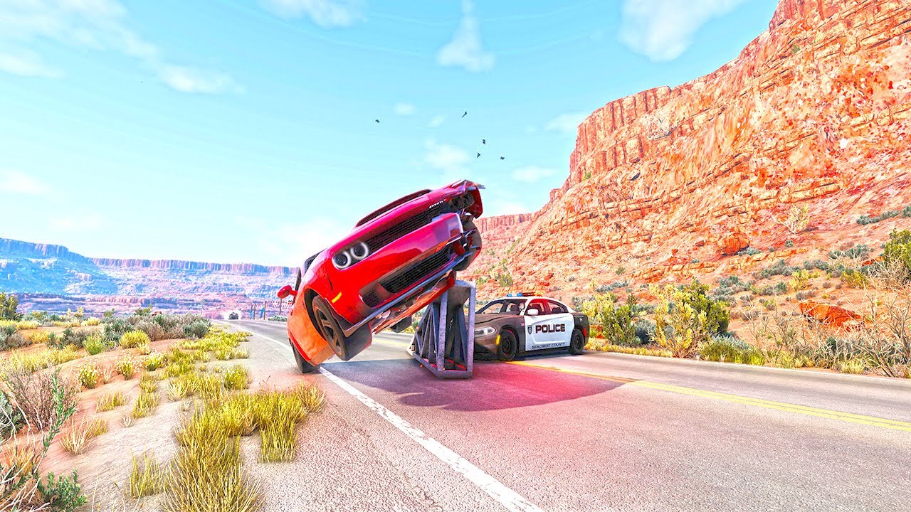 High Speed Rollover Crashes - Police Chases - BeamNG - YouTube