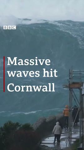 These waves are huge! They were seen piling into Cape Cornwall #BBCSpotlight