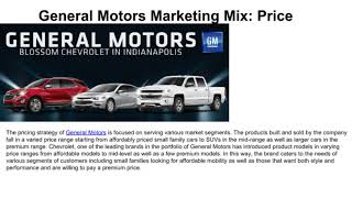 Marketing Mix of General Motors 4Ps by notesmatic