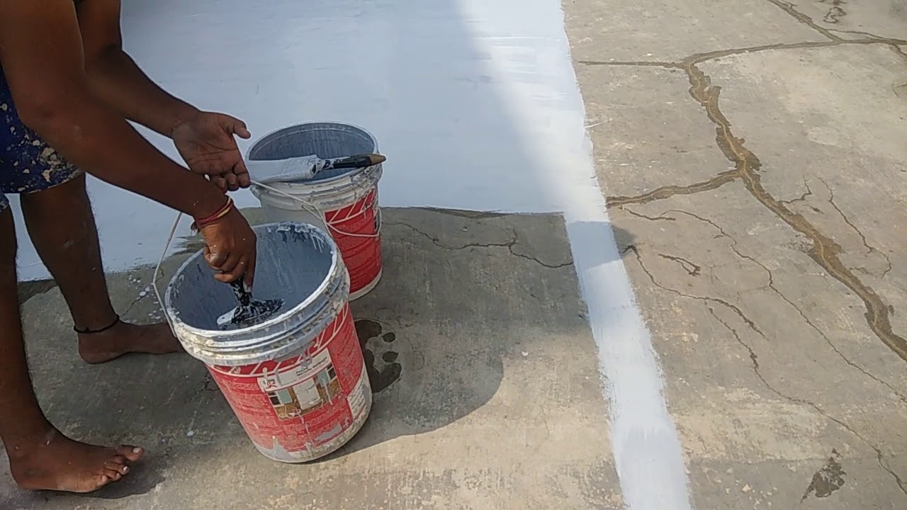 Terrace waterproofing. Coating apply. Crack filling apply YouTube
