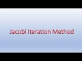 Jacobi Iteration Method