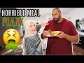COOKING MY HUSBAND A HORRIBLE MEAL TO SEE HOW HE REACTS!