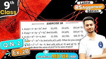 Rs Aggarwal Class 9 | Exercise 2B Question number 2 | Chapter 2 Polynomials | Md Sir Class 9