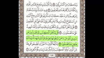 سورة آل عمران الآيات من 96 إلى 100 مكررة 10 مرات