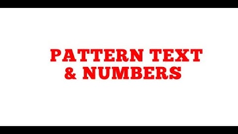 PATTERN TEXT AND NUMBERS IN STARCRAFT CREATE
