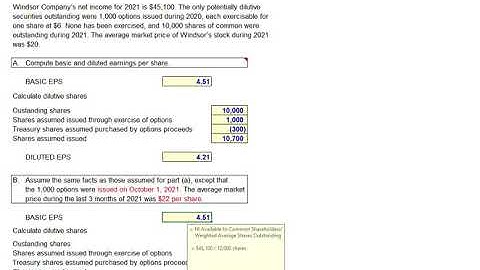 Calculating Diluted EPS for Stock Options