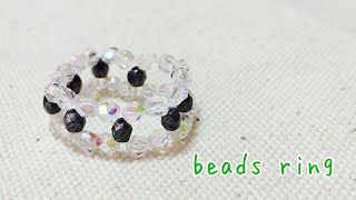 初心者さん*簡単3mmビーズのリング/指輪/ビーズアクセサリー/Easy beads ring/비즈 링/DIY