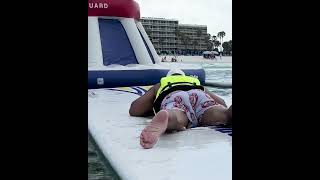 Big Al Struggles on the Floating Water Park