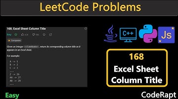 Excel Sheet Column Title | Leetcode Q.168 | Python | C++ | Java | JS | Leetcode Daily Challenges