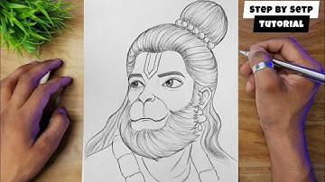 How To Draw Lord Hanuman Ji Face // Easy Step By Step Drawing Tutorial || Pencil Drawing @AjArts03