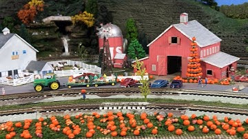 AJS Model Railway N scale layout update #43 - Scratch built Pumpkin Tree Display/ Pumpkin Patch Farm