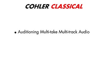 Auditioning in Cohler Classical - Classical Music Source-Destination 4-point Editing in REAPER