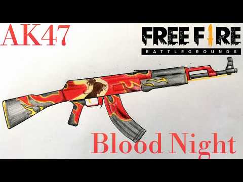 How to draw Blood Night AK47 || Vẽ AK47 Samurai Rồng || Garena Free Fire