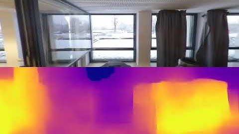 Depth estimation from monocolor video camera on a Mavic Pro (front view of a 360° camera)