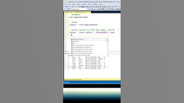 #SQL How To Find Odd Number in Records From Table #SQL Server Database #SQL