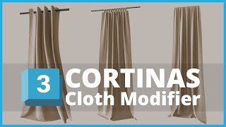 3DSMAX Cortinas sin plugins con Cloth Modifier