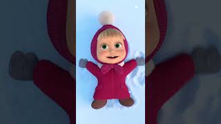 Only A Real Angel Would Leave Such A Mark On The Snow! ❄️👼 #Mashaandthebear #Shorts #Cartoonforkids