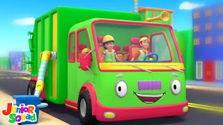 Wheels On The Garbage Truck Go Round and Round + More Vehicle Rhyme for Kids