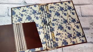 Easy Junk Journal Cover with Elastic Binding from an Old Book - Vintage Botanical