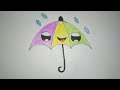 رسومات اطفال سهلة|رسم شمسية كيوت للاطفال|رسم سهل جدا|draw easy and cute umbrella