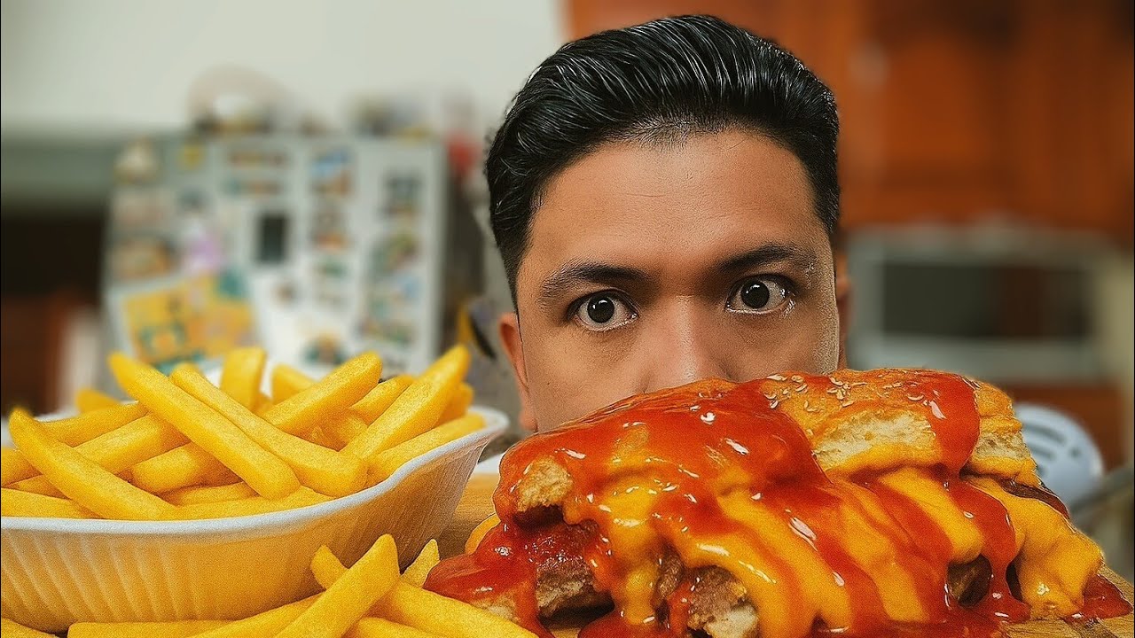 ASMR COMIENDO HAMBURGUESA GIGANTE
