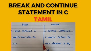 #Class25: Jump statement in c | break and continue statement in c | loop control statements |Tamil