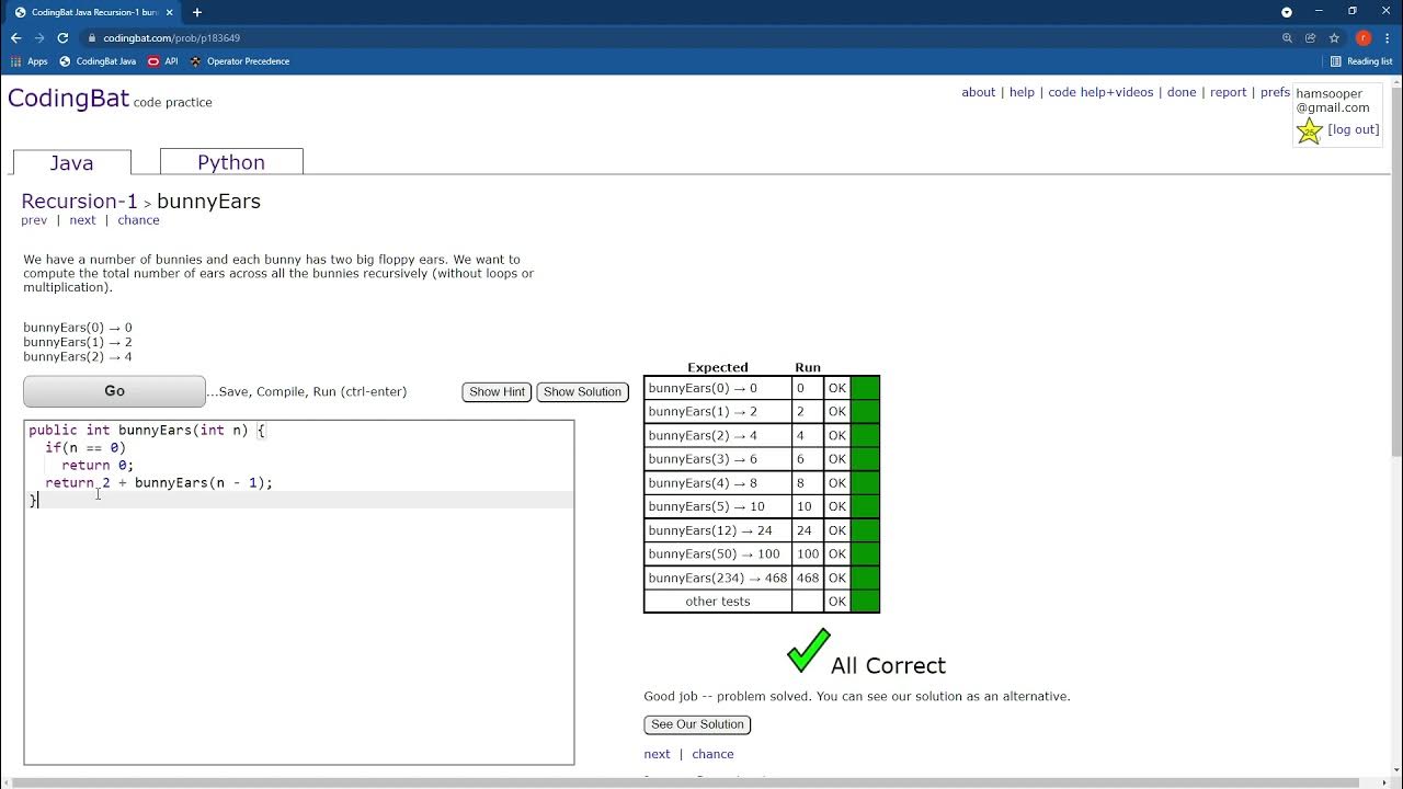 CodingBat Walkthrough: Recursion-1 - YouTube