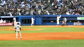 早稲田大石、最後の早慶戦で最後の打席_20101103
