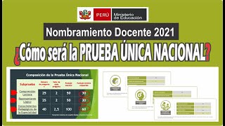 ✍NOMBRAMIENTO 2021 📝¿Qué comprende la PRUEBA ÚNICA NACIONAL?