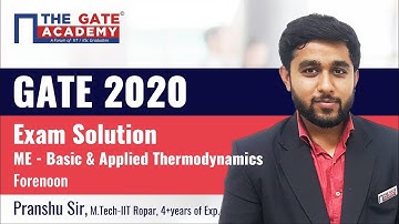 GATE 2020 Answer Key with Solutions for ME-1 | Basic & Applied Thermodynamics (Memory-Based, 6Qs)