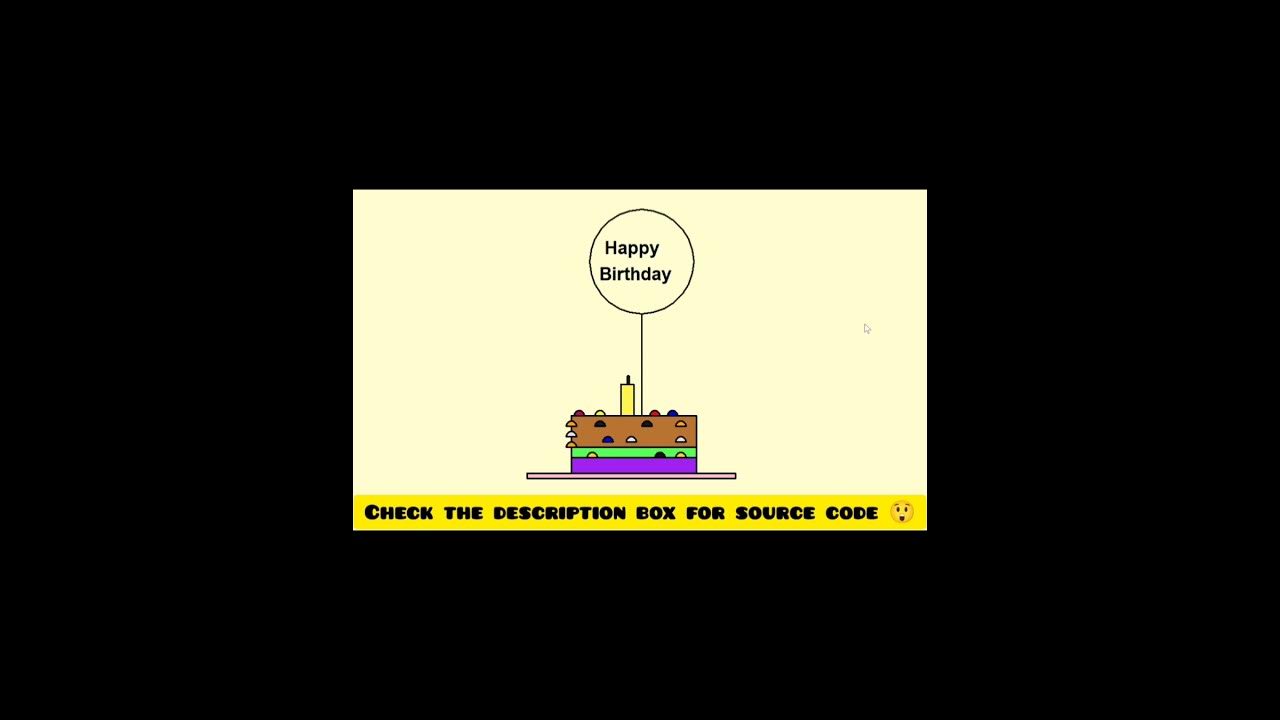 Cute birthday cake in python turtle - YouTube