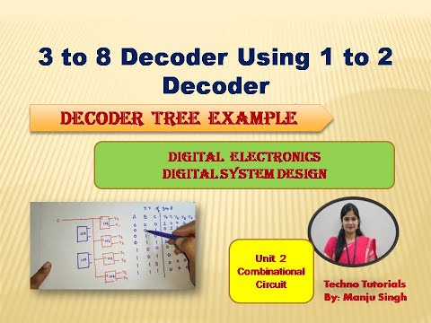 3 to 8 Decoder using 1 to 2 Decoder | Implement 3 X 8 Decoder Using 1 X 2 Decoder | 3:8 using 1:2