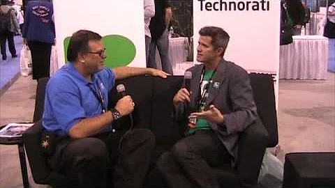 Bill Ganz talking with Richard Jalichandra, CEO of...