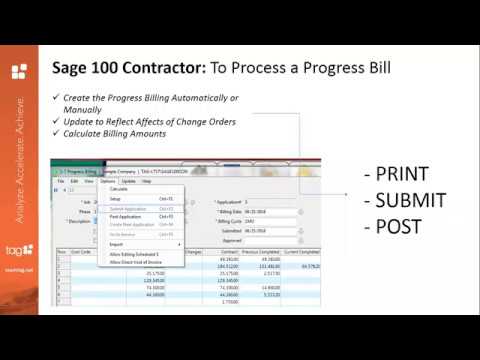 Demo of Progress Billing in Sage 100 Contractor