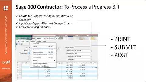 Demo of Progress Billing in Sage 100 Contractor