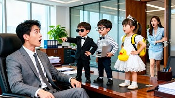 Three Genius Babies Surrounded CEO, Shouting: “Daddy, Take Responsibility for Mommy!”