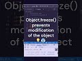 Object.freeze() in JavaScript 🥶– Can You Change Frozen Objects?  #coding #javascript #freeze #coding