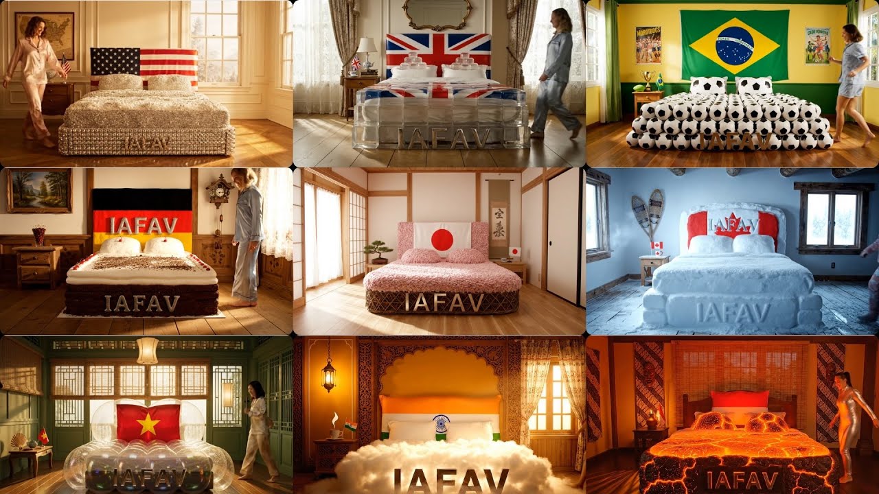 🌍🛏️ Which Country's bed would you like to relax ? 61 Countries 61 Bed Satisfying AI ASMR