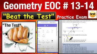 Questions #13-14 "Beat the Test" Geometry EOC Practice Exam - Construction of a Square and Parallel