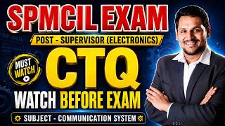 SPMCIL SUPERVISOR ELECTRONICS | MOST EXPECTED PAPER CONCEPTS #spmcil
