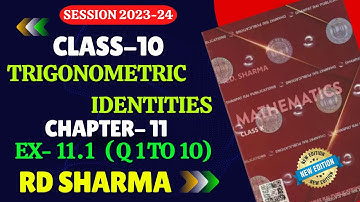 RD Sharma Class 10 Solutions chapter 11 Trigonometric Identities Exercise 11.1 | RD SHARMA CLASS 10