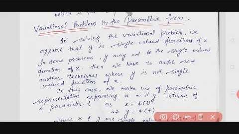 Lec-08 (Variational problem in Parametric form)