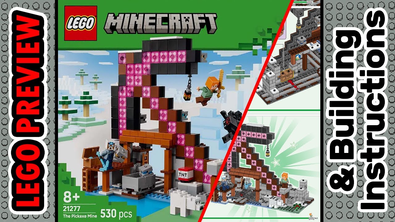 PREVIEW: 21277, LEGO MINECRAFT, The Pickaxe Mine & Building Instructions! LEGO 2025