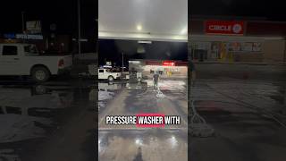 How to pressure wash gas station