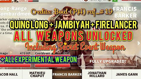 All Weapons Unlocked with secret Event Weapon plus 3 new Chinese 2017