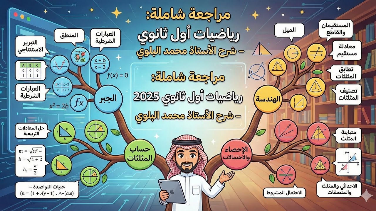 المثلثات 2 مراجعة اول ثانوي 2025