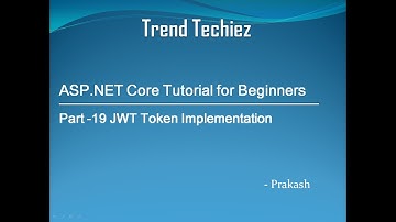 ASP.NET Core Tutorial in Tamil (Part 19 - JWT Token Implementation)