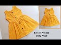 Baby Frock cutting and stitching/button placket frock/button placket tutorial/baby frock design