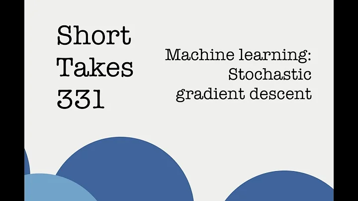 Machine learning and stochastic gradient descent